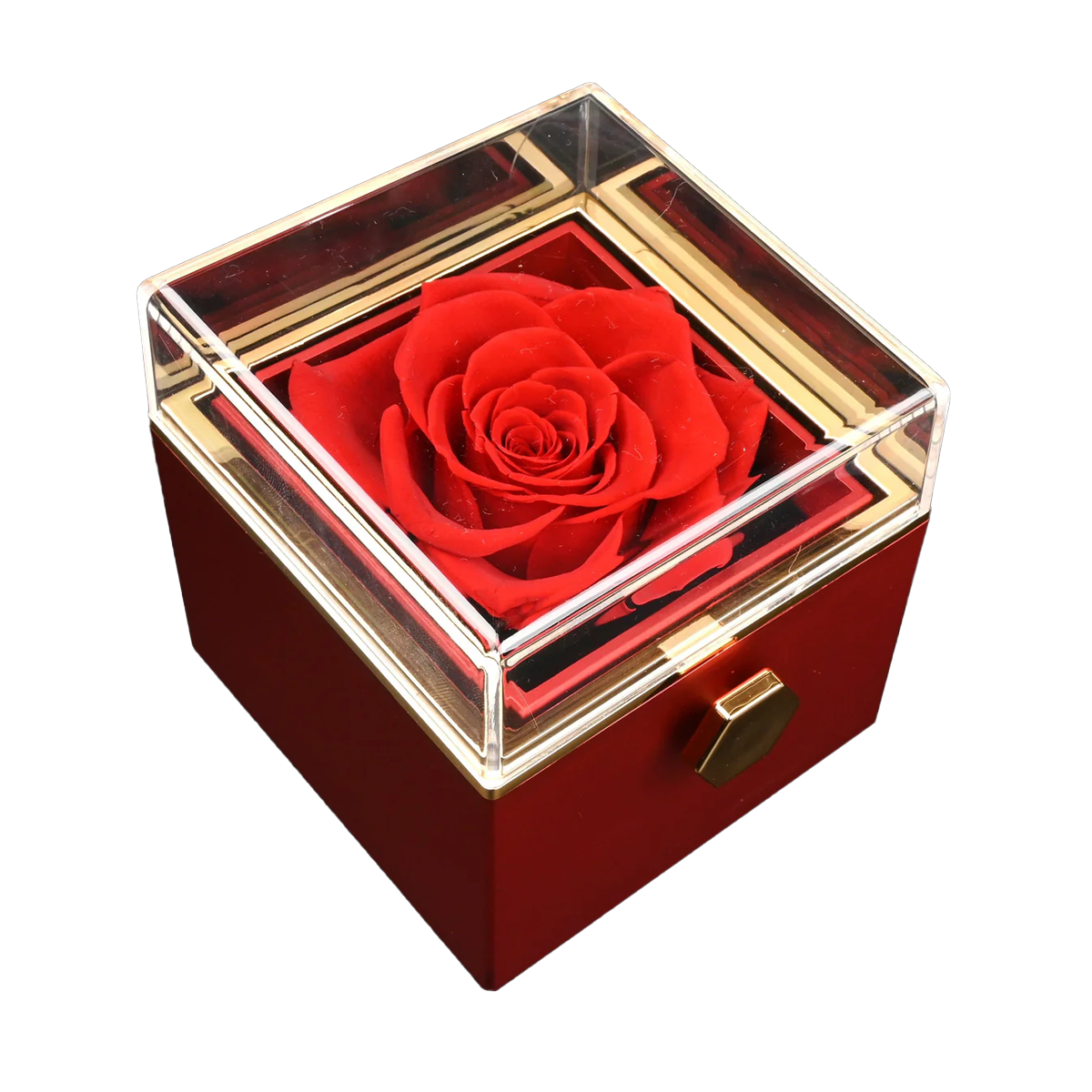 Rosenbox mit gravierter Halskette