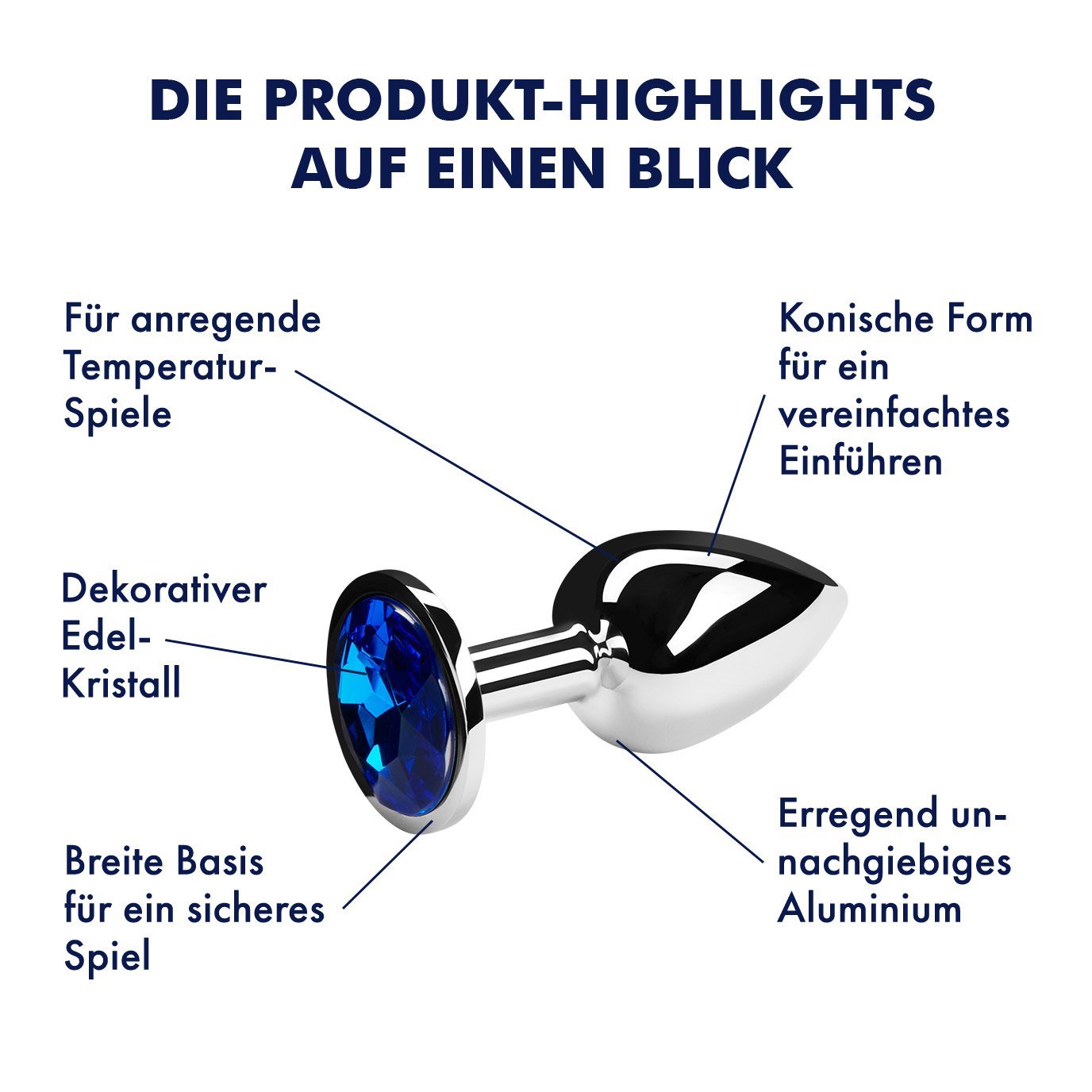 Analplug mit Kristall, 7 cm